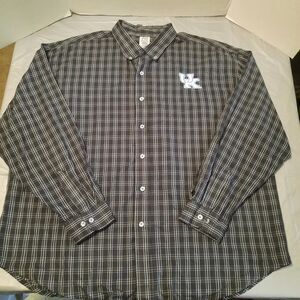 Pro Edge Knights Apparel Kentucky Wildcats Shirt Mens 2XL Plaid Button Up Shirt
